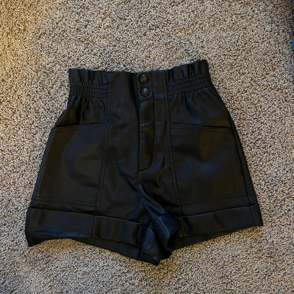 Zara Faux Leather Shorts